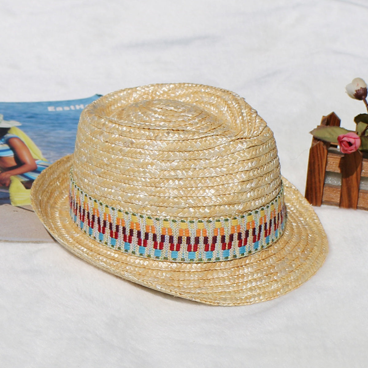 Short Brim Straw Woven Hat-Teresa&#39;s Fashionista LLC