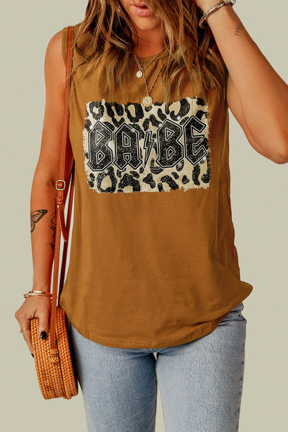 Leopard BABE Graphic Tank-Teresa&#39;s Fashionista LLC