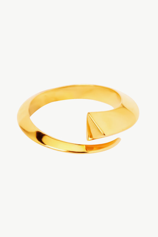 18K Gold-Plated Copper Bypass Ring-Teresa&#39;s Fashionista LLC