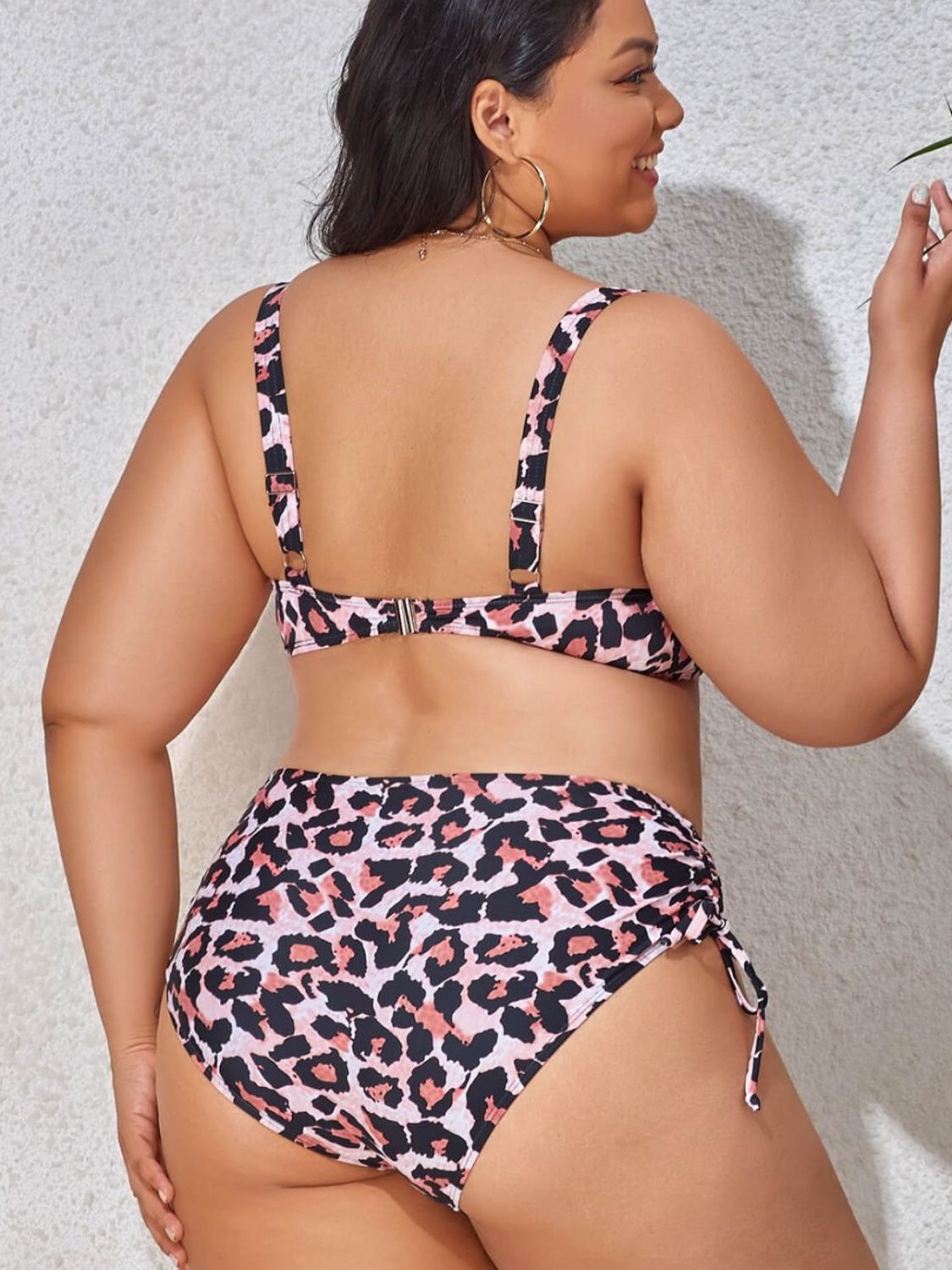 Plus Size Printed Drawstring Detail Bikini Set-Teresa&#39;s Fashionista LLC