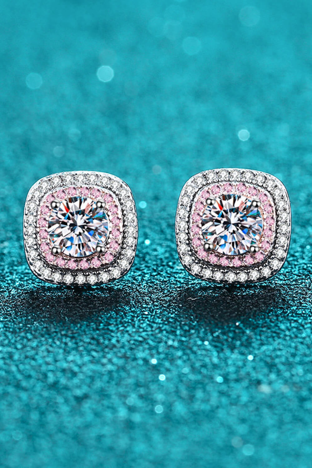 Geometric Moissanite Stud Earrings-Teresa&#39;s Fashionista LLC