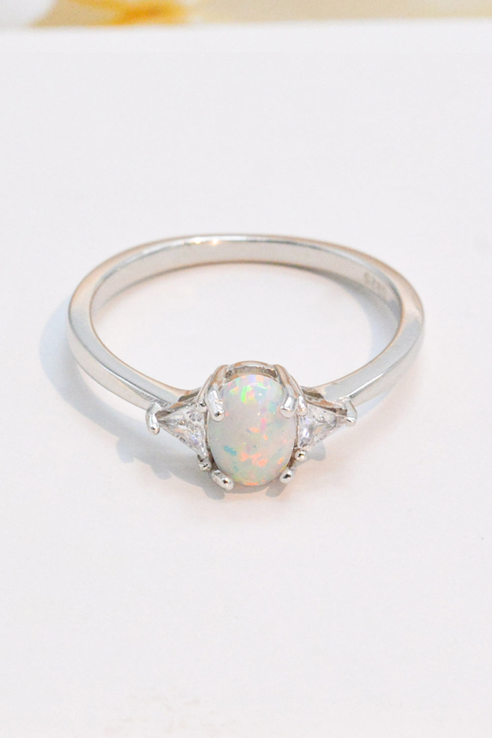 Contrast 925 Sterling Silver Opal Ring-Teresa&#39;s Fashionista LLC