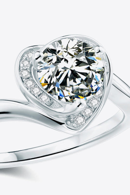 1 Carat Moissanite Heart Ring-Teresa&#39;s Fashionista LLC