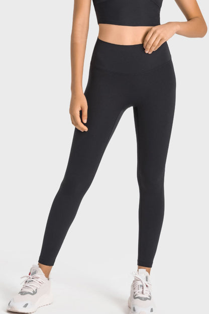 High-Rise Wide Waistband Yoga Leggings-Teresa&#39;s Fashionista LLC