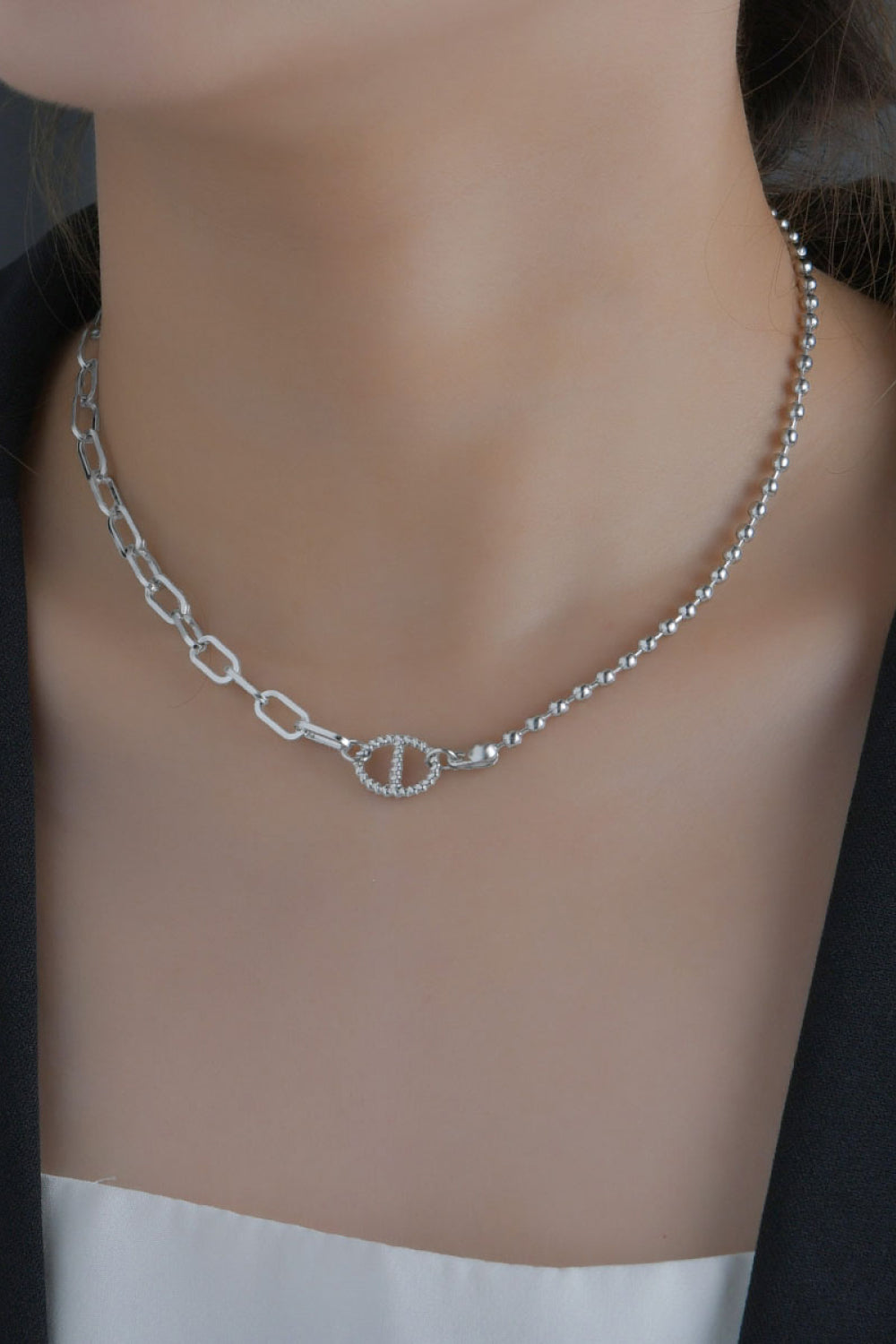 Stainless Steel Two-Piece Necklace Set-Teresa&#39;s Fashionista LLC