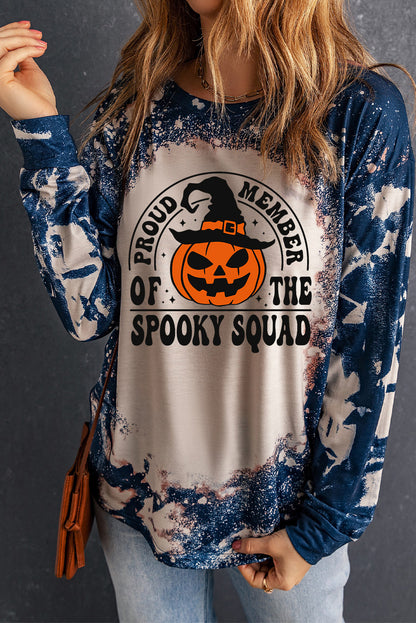 Round Neck PROUD MEMBER OF THE SPOOKY SQUAD Graphic Sweatshirt-Teresa&#39;s Fashionista LLC