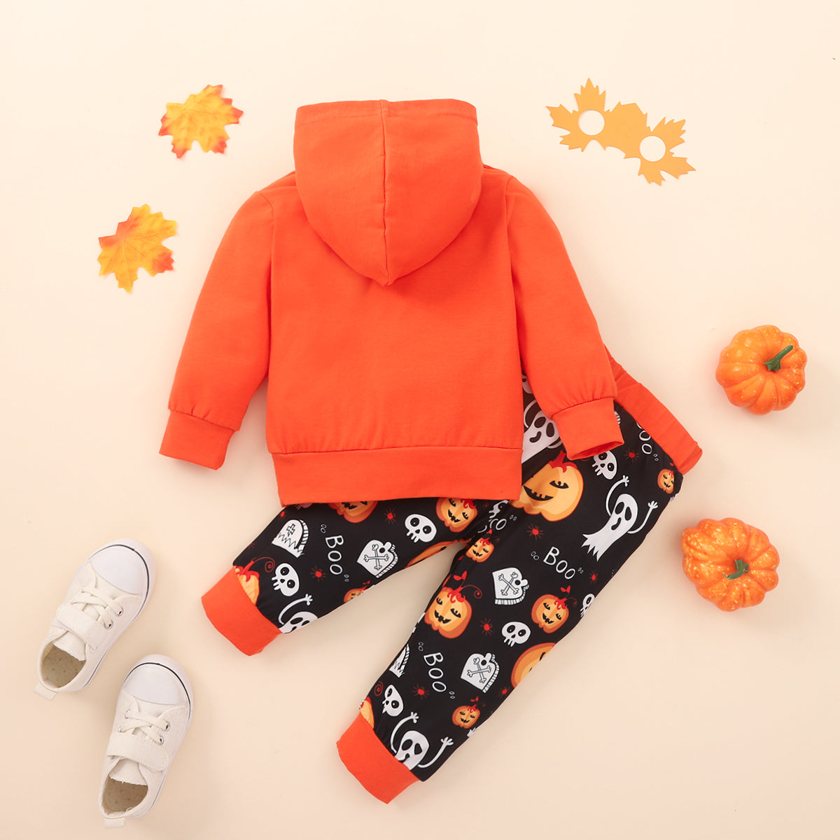 BOO Graphic Long Sleeve Hoodie and Printed Pants Set-Teresa&#39;s Fashionista LLC