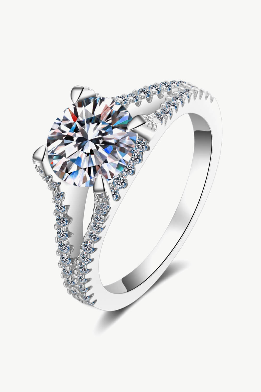 Stylish Moissanite Sterling Silver Ring-Teresa&#39;s Fashionista LLC