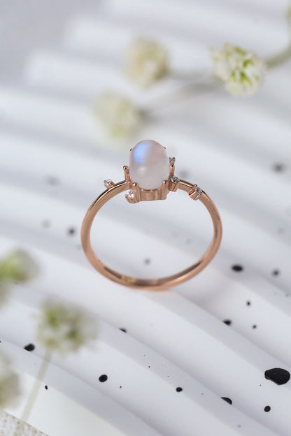 High Quality Natural Moonstone 925 Sterling Silver Ring-Teresa&#39;s Fashionista LLC