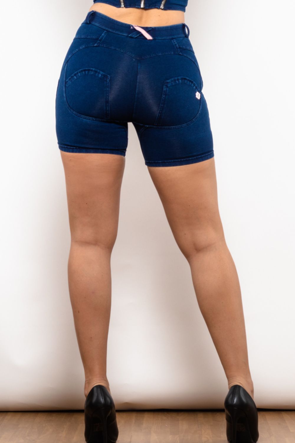 Full Size Side Stripe Buttoned Denim Shorts-Teresa&#39;s Fashionista LLC