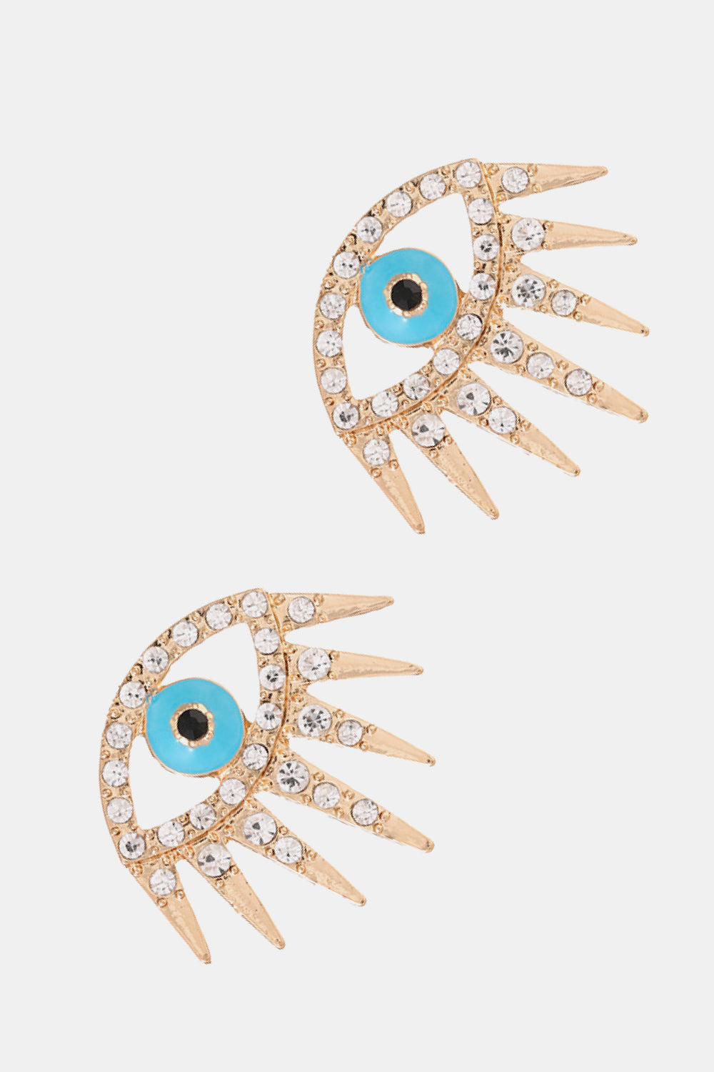 Evil Eye Rhinestone Dangle Earrings-Teresa&#39;s Fashionista LLC