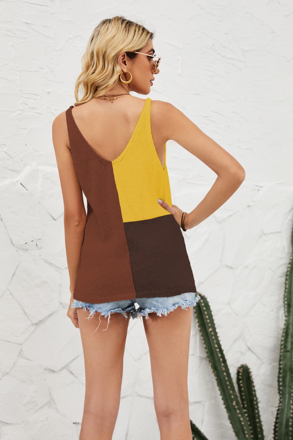 Color Block Knit Tank-Teresa&#39;s Fashionista LLC