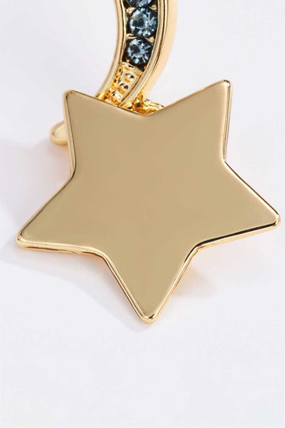 5-Pair Wholesale Lasting Wish Inlaid Rhinestone Star and Moon Drop Earrings-Teresa&#39;s Fashionista LLC