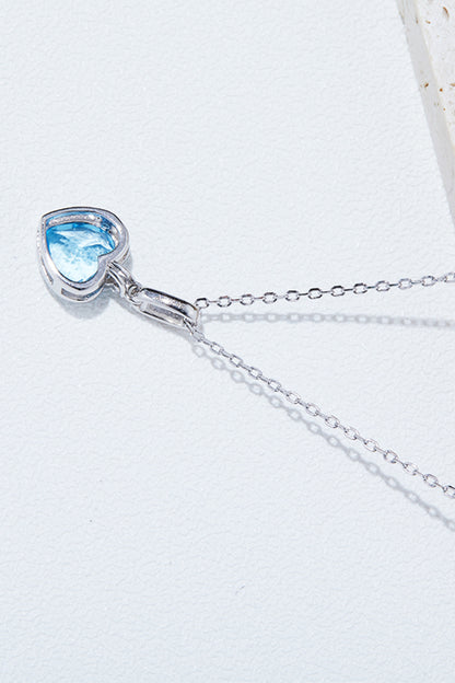 Topaz Heart Pendant Necklace-Teresa&#39;s Fashionista LLC