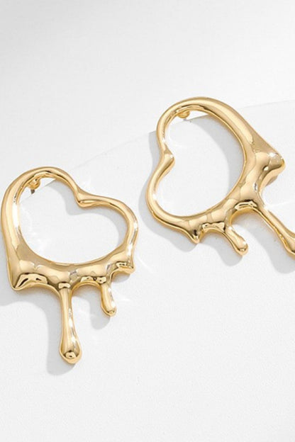 Heart Zinc Alloy Earrings-Teresa&#39;s Fashionista LLC