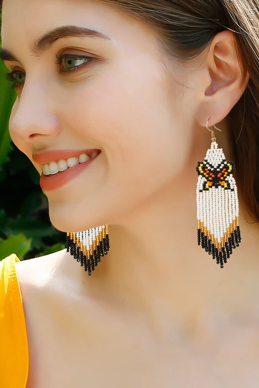 Butterfly Beaded Dangle Earrings-Teresa&#39;s Fashionista LLC