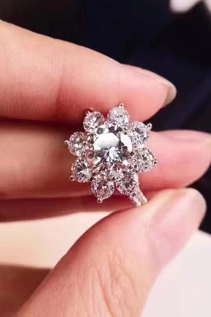 1 Carat Moissanite Flower Ring-Teresa&#39;s Fashionista LLC