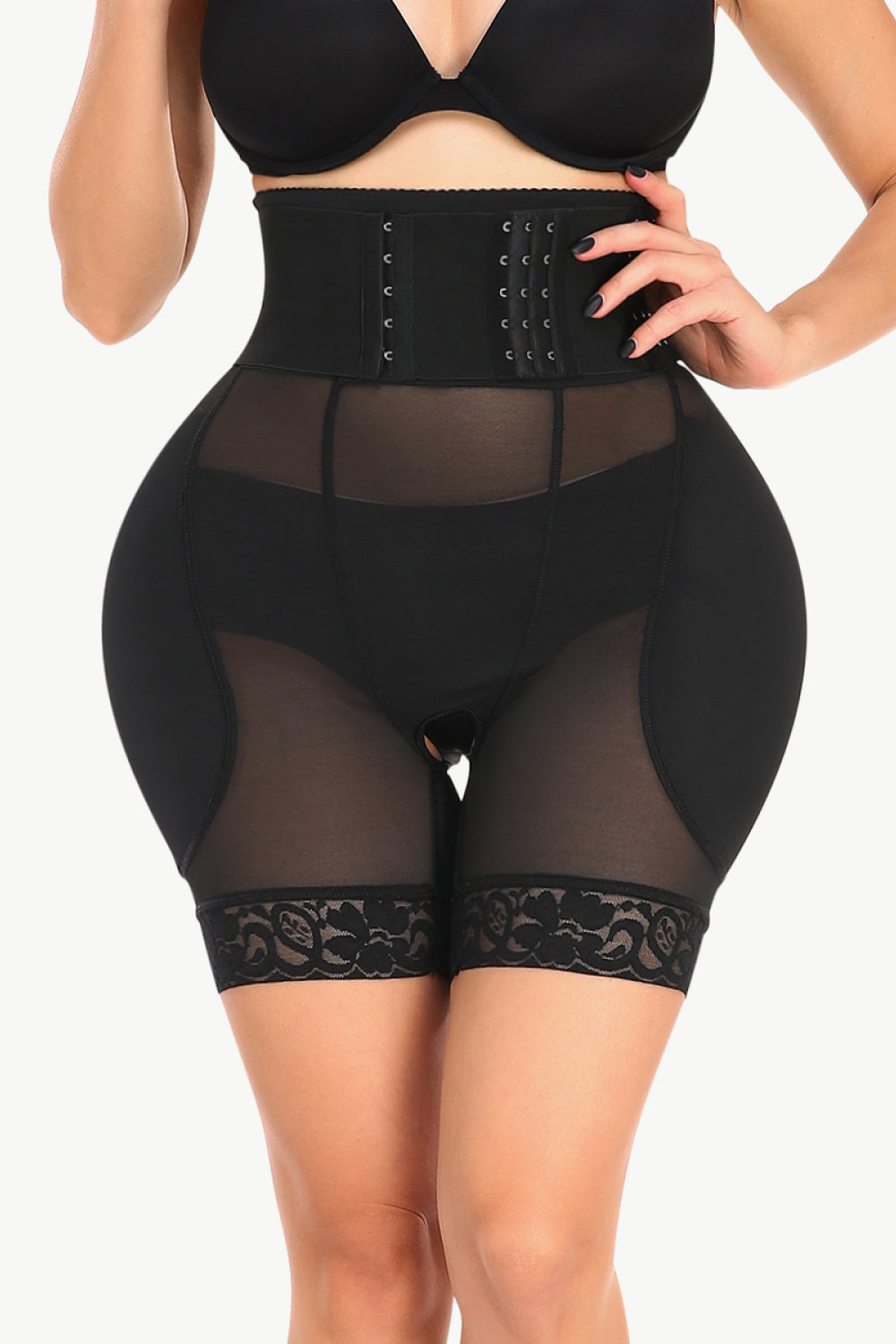 Full Size Breathable Lace Trim Shaping Shorts-Teresa&#39;s Fashionista LLC