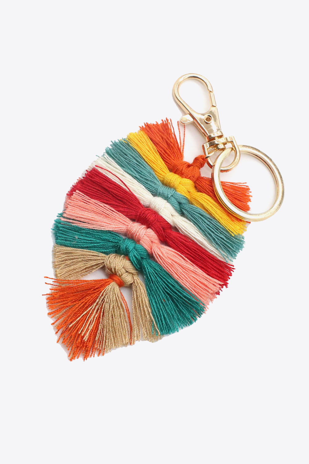 Assorted 4-Pack Leaf Shape Fringe Keychain-Teresa&#39;s Fashionista LLC