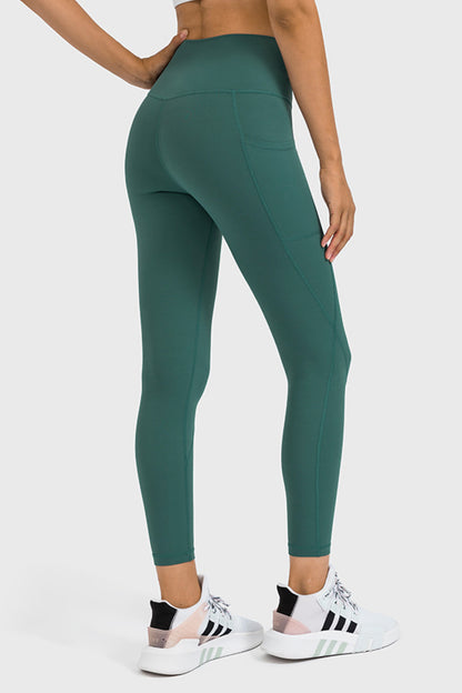 High Rise Yoga Leggings with Side Pocket-Teresa&#39;s Fashionista LLC