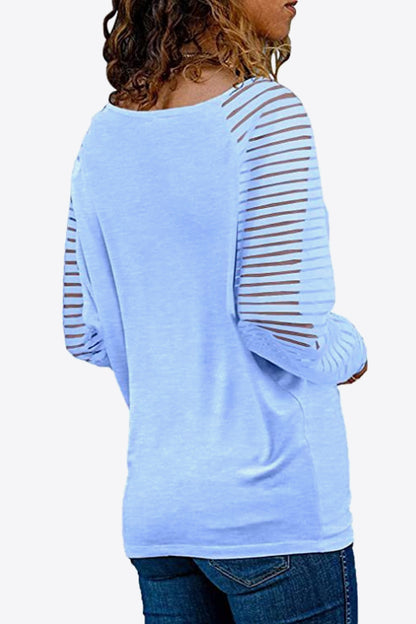 V-Neck Long Raglan Sleeve Top-Teresa&#39;s Fashionista LLC