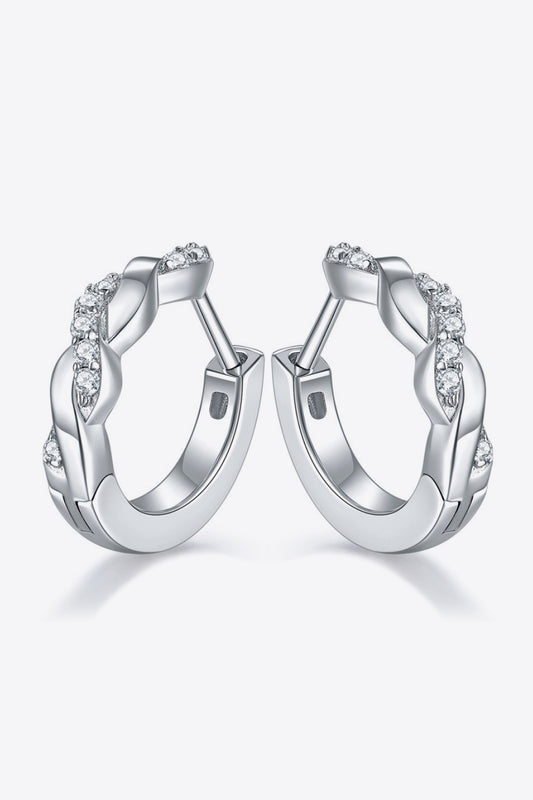 Moissanite Twisted Platinum-Plated Earrings-Teresa&#39;s Fashionista LLC