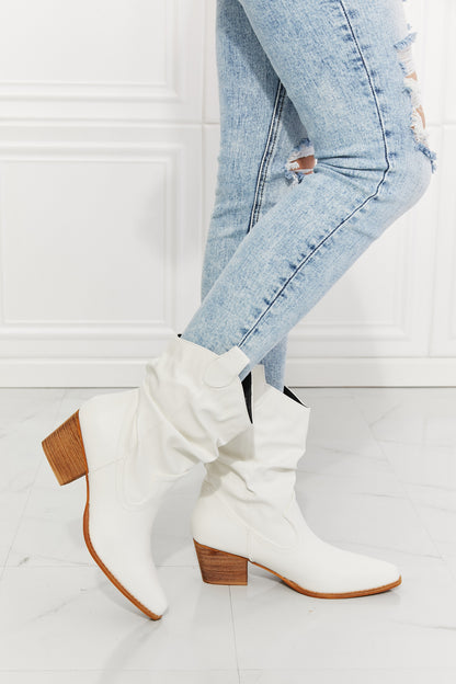 MMShoes Better in Texas Scrunch Cowboy Boots in White-Teresa&#39;s Fashionista LLC