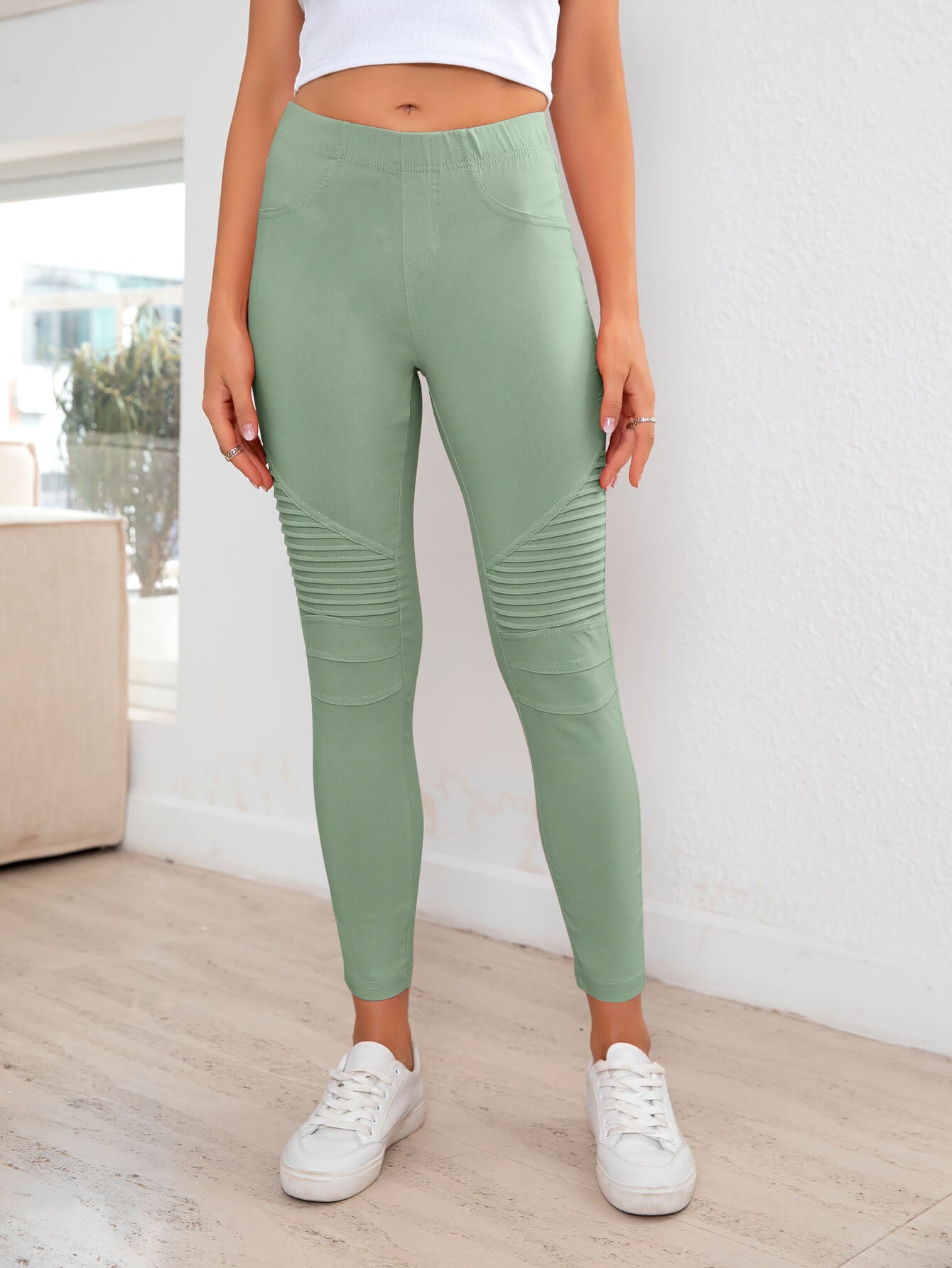 Ribbed Detail Leggings-Teresa&#39;s Fashionista LLC