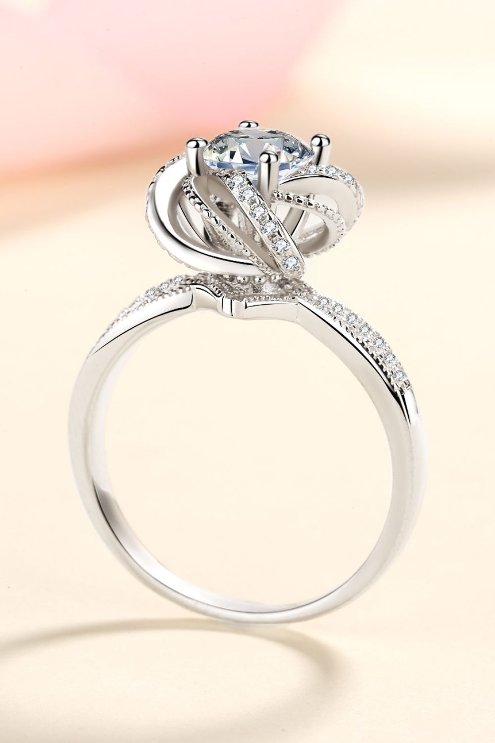 1 Carat Moissanite 925 Sterling Silver Ring-Teresa&#39;s Fashionista LLC