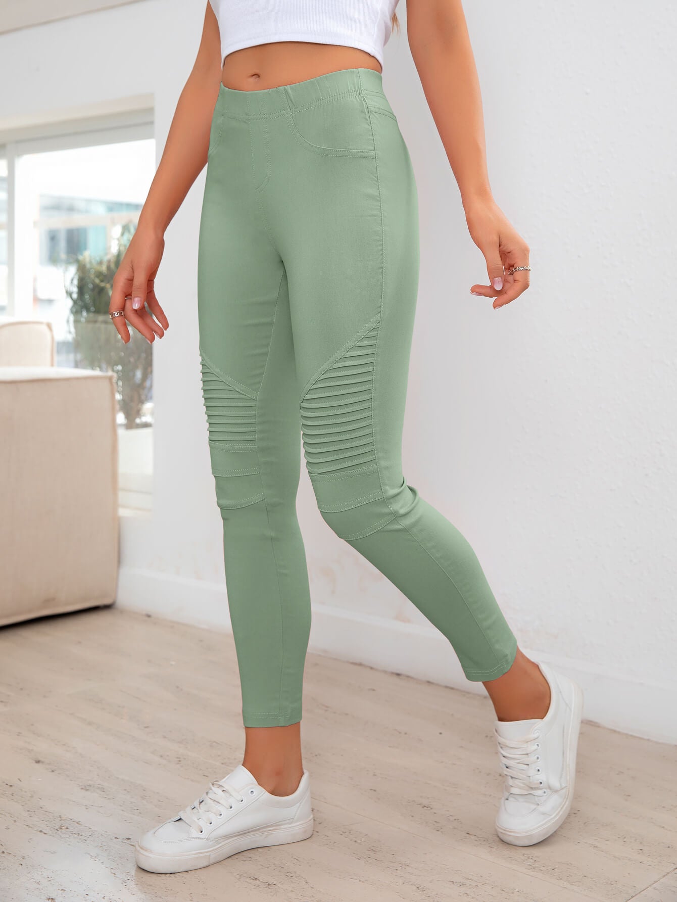 Ribbed Detail Leggings-Teresa&#39;s Fashionista LLC