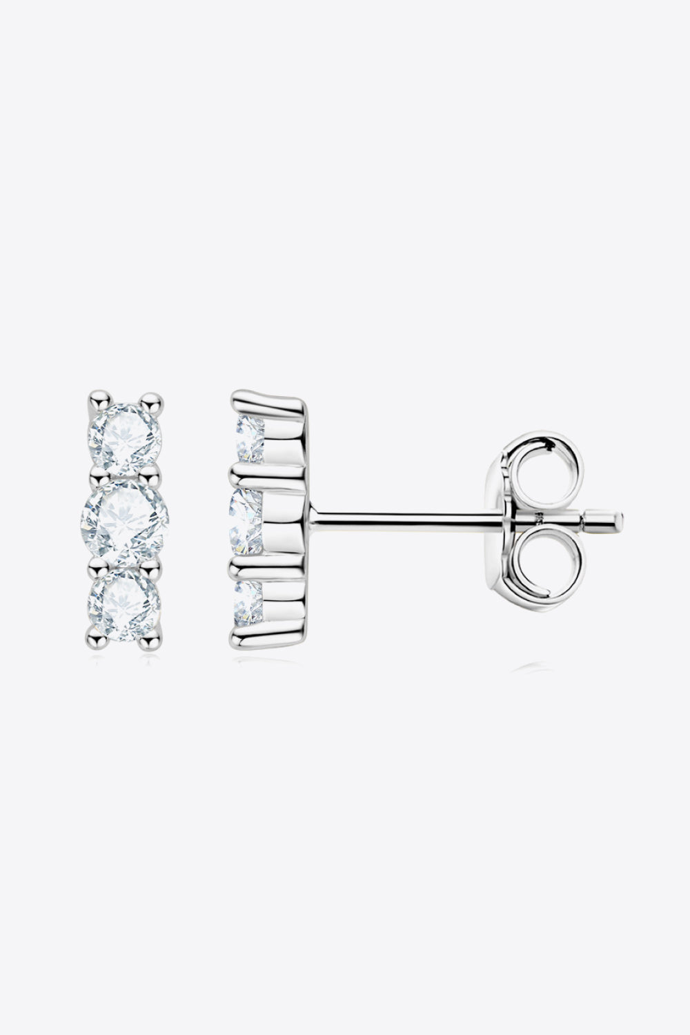 Heartbeat Rhythm 925 Sterling Silver Moissanite Stud Earrings-Teresa&#39;s Fashionista LLC