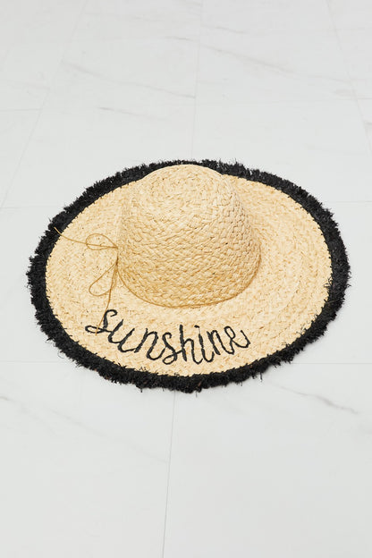 Fame Sunshine Straw Fringe Hat-Teresa&#39;s Fashionista LLC