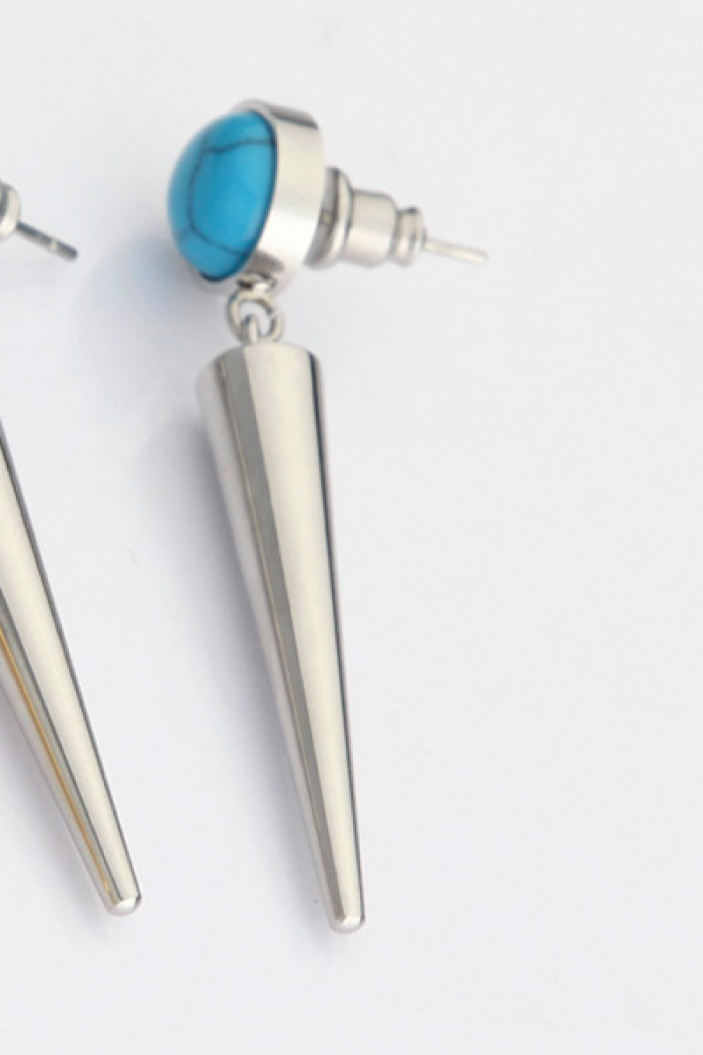 18K Stainless Steel Turquoise Drop Earrings-Teresa&#39;s Fashionista LLC