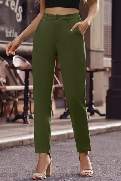 Ankle-Length Straight Leg Pants with Pockets-Teresa&#39;s Fashionista LLC