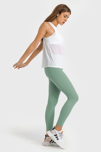 High Waist Ankle-Length Yoga Leggings-Teresa&#39;s Fashionista LLC