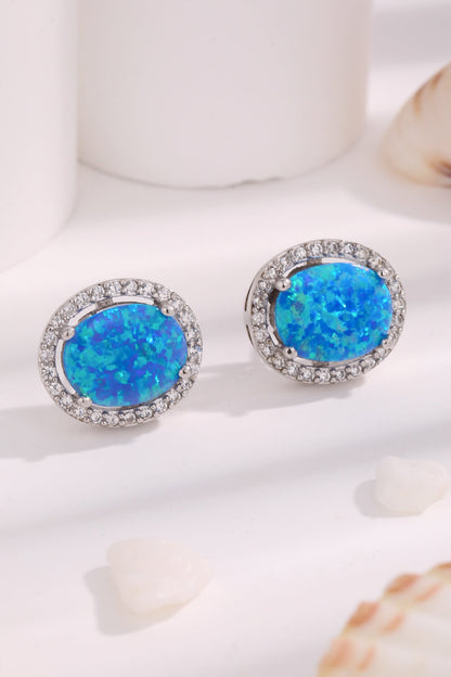 Opal Round Earrings-Teresa&#39;s Fashionista LLC