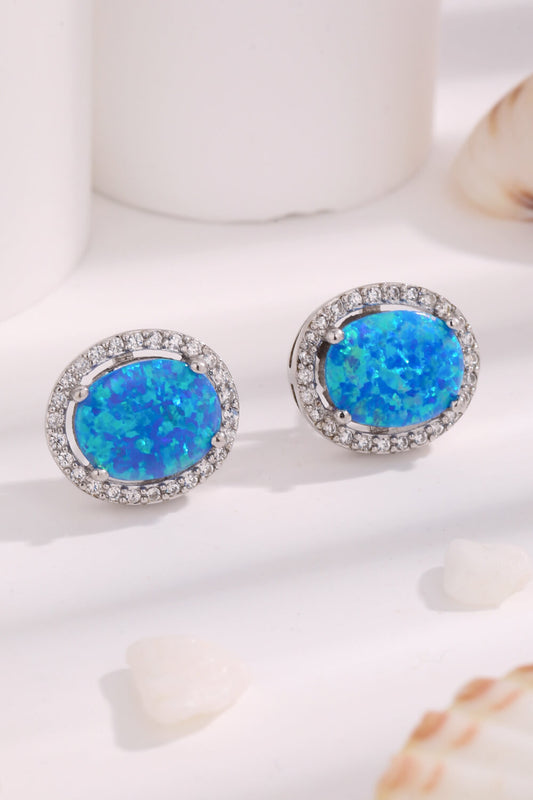 Opal Round Earrings-Teresa&#39;s Fashionista LLC