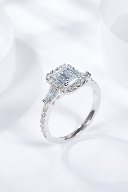 1 Carat Moissanite Geometric 925 Sterling Silver Ring-Teresa&#39;s Fashionista LLC