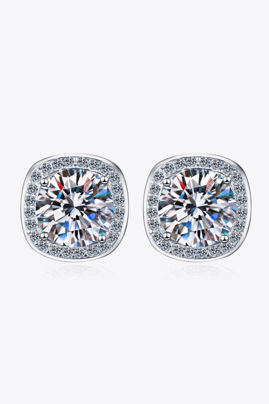 Let Me Love You 1 Carat Moissanite Stud Earrings-Teresa&#39;s Fashionista LLC