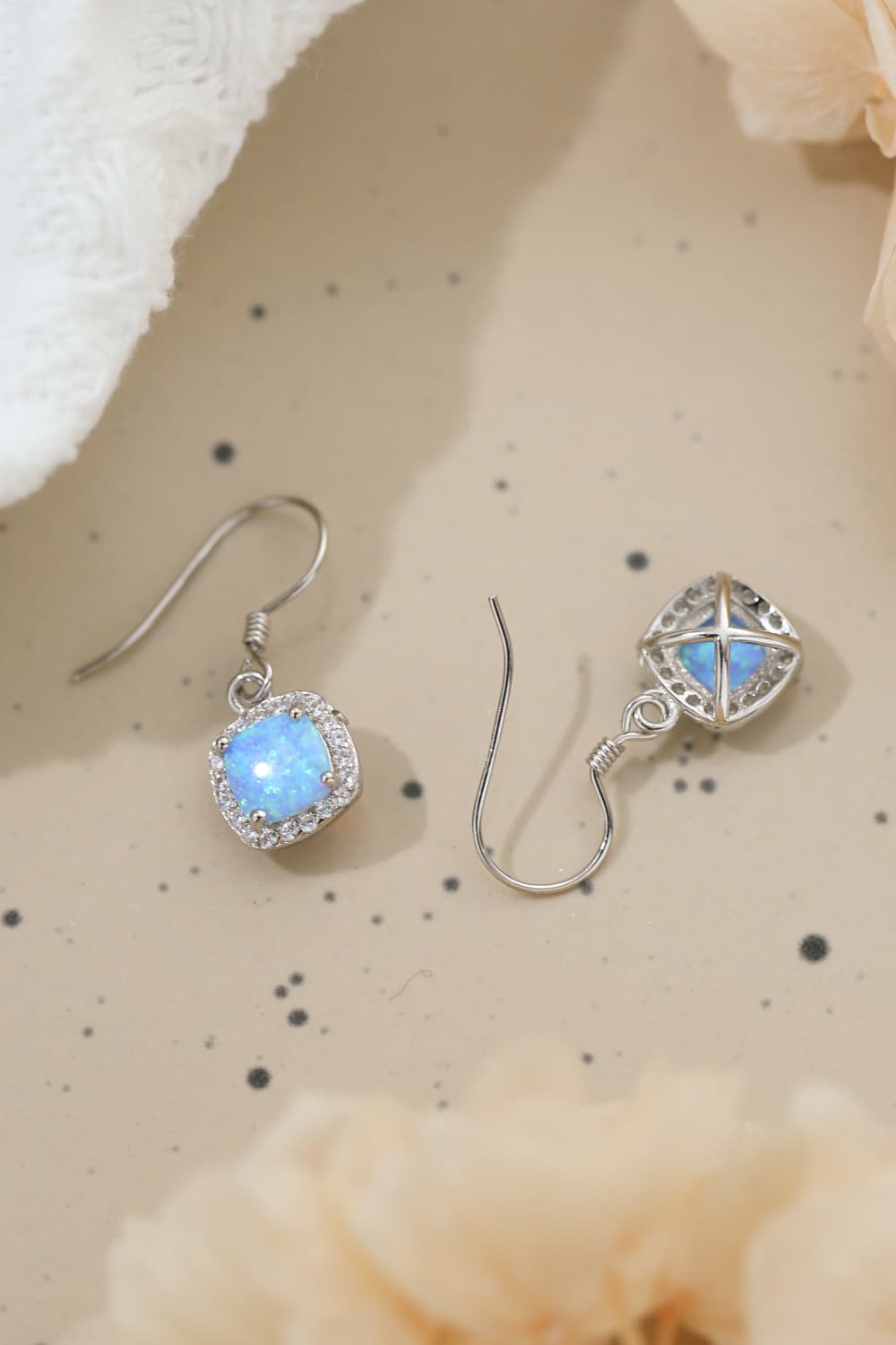 Opal Square Drop Earrings-Teresa&#39;s Fashionista LLC