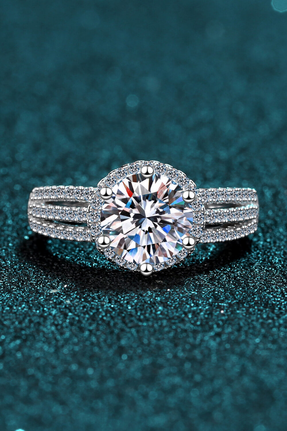 Sterling Silver Moissanite Ring-Teresa&#39;s Fashionista LLC