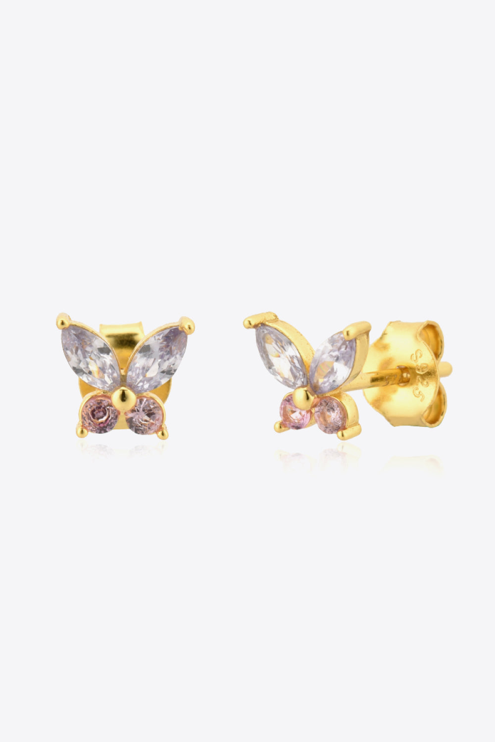 Inlaid Zircon Butterfly-Shaped Stud Earrings-Teresa&#39;s Fashionista LLC