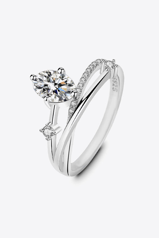 Moissanite Crisscross Ring-Teresa&#39;s Fashionista LLC