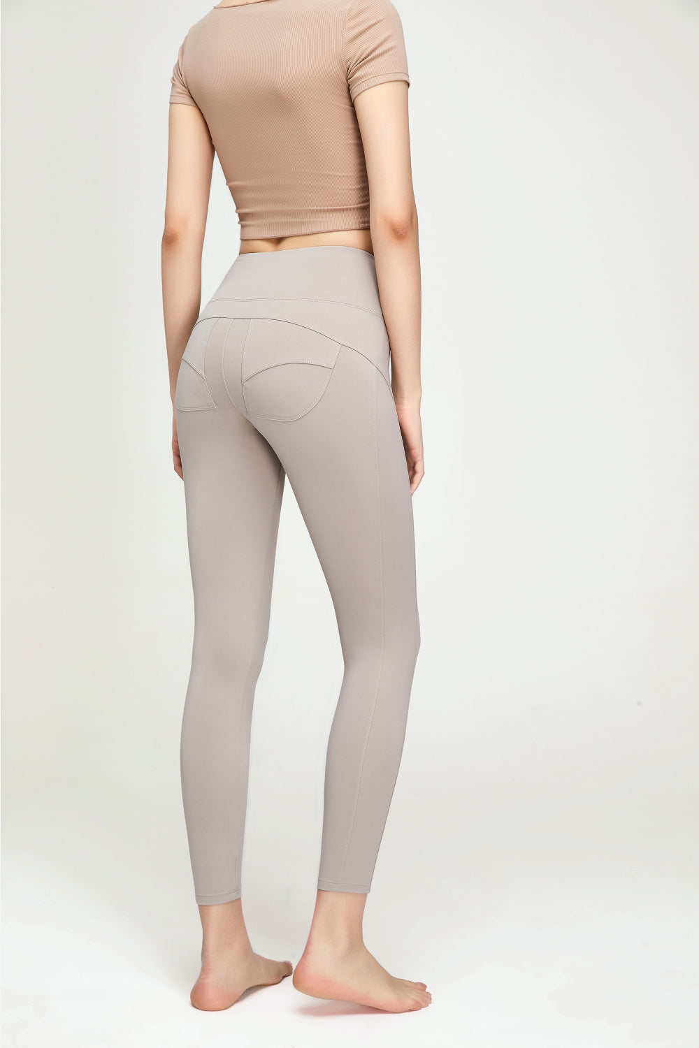 Seam Detail Wide Waistband Sports Leggings-Teresa&#39;s Fashionista LLC