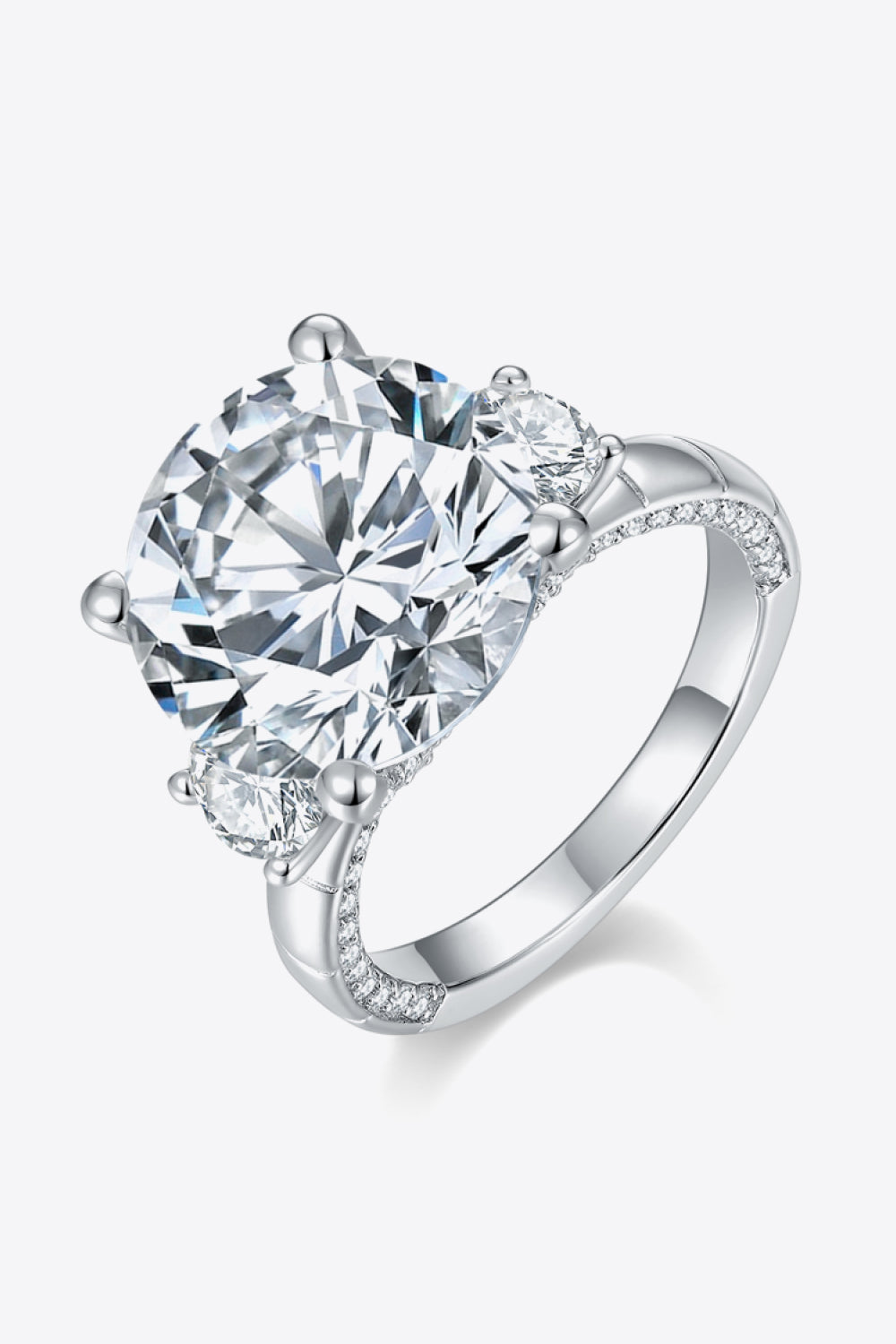 8.6 Carat Moissanite Platinum-Plated Ring-Teresa&#39;s Fashionista LLC