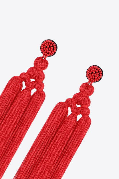 Beaded Tassel Earrings-Teresa&#39;s Fashionista LLC