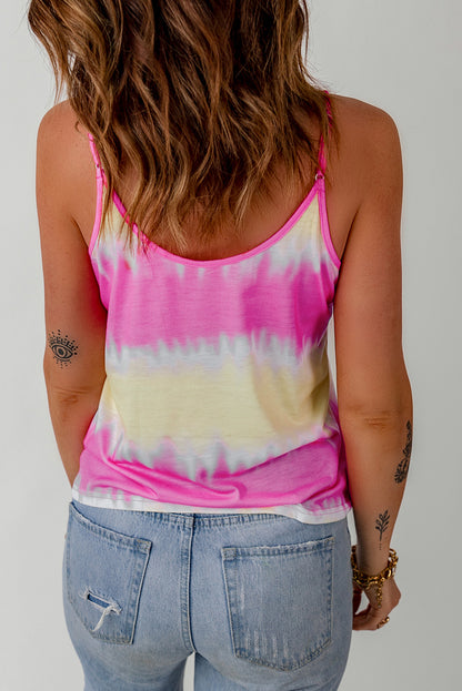 Tie-Dye Strappy Neck Tank-Teresa&#39;s Fashionista LLC