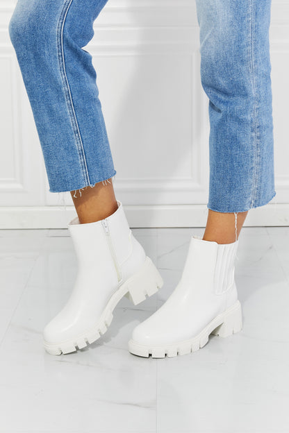 MMShoes What It Takes Lug Sole Chelsea Boots in White-Teresa&#39;s Fashionista LLC