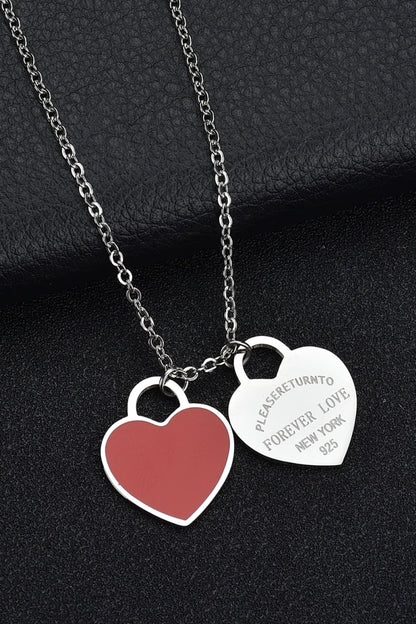 Heart Pendant Stainless Steel Necklace-Teresa&#39;s Fashionista LLC