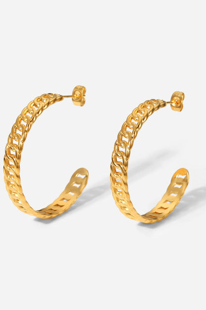 Crushing On You Chain C-Hoop Earrings-Teresa&#39;s Fashionista LLC